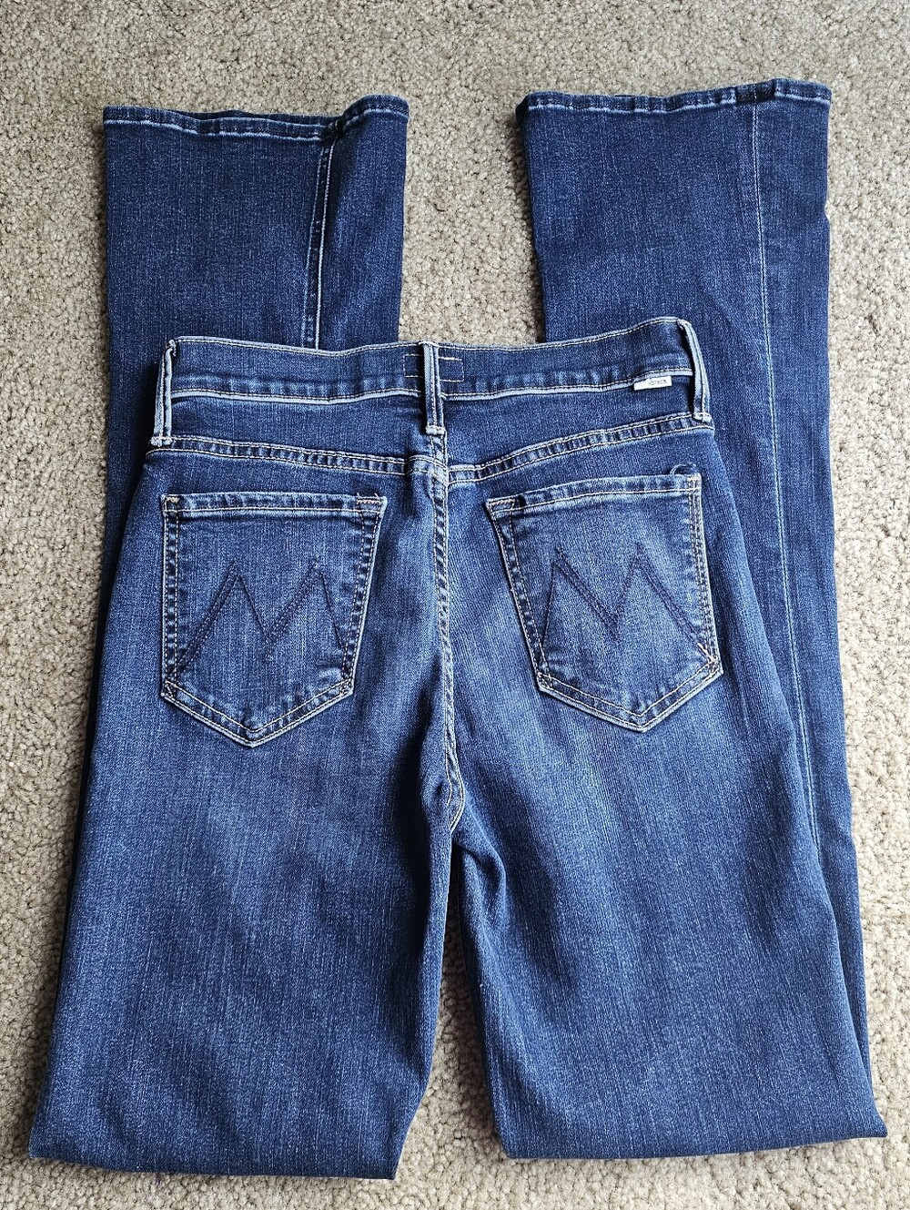 Mother Size 27 High Waisted Runaway Slim Flare Jeans In Teaming Up Wash - Picture 9 of 9